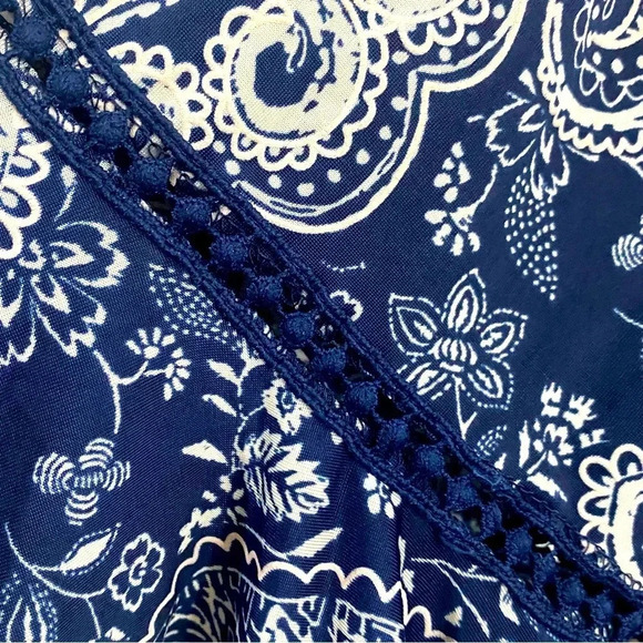 Roommates women’s blue paisley floral lightweight flowy cottagecore  boho top 3X - Picture 3 of 8